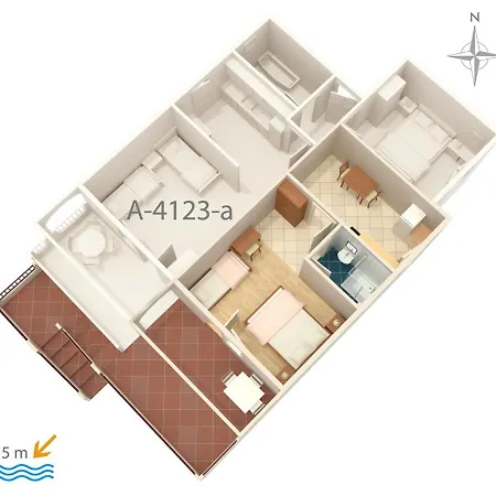 아파트 By The Sea Mandre, Pag - 4123 *